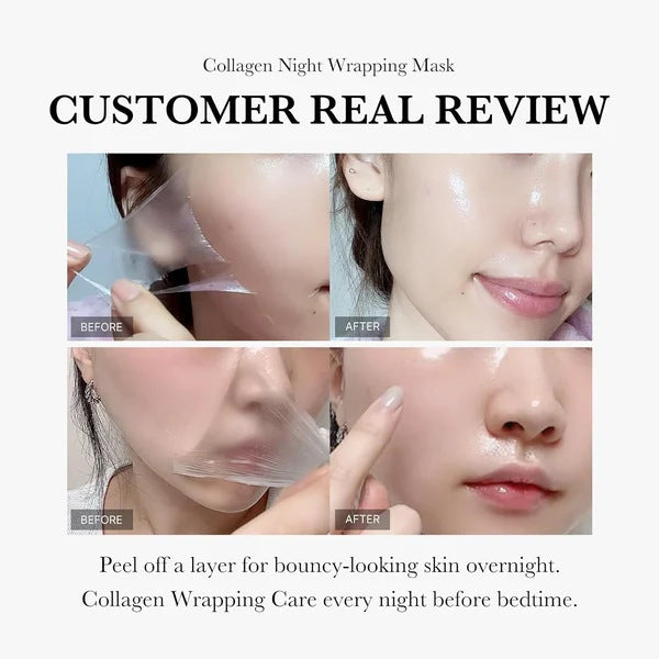 Trendy Overnight Collagen Wrapping Face Mask: Firming, Hydrating & Anti-Wrinkle Care