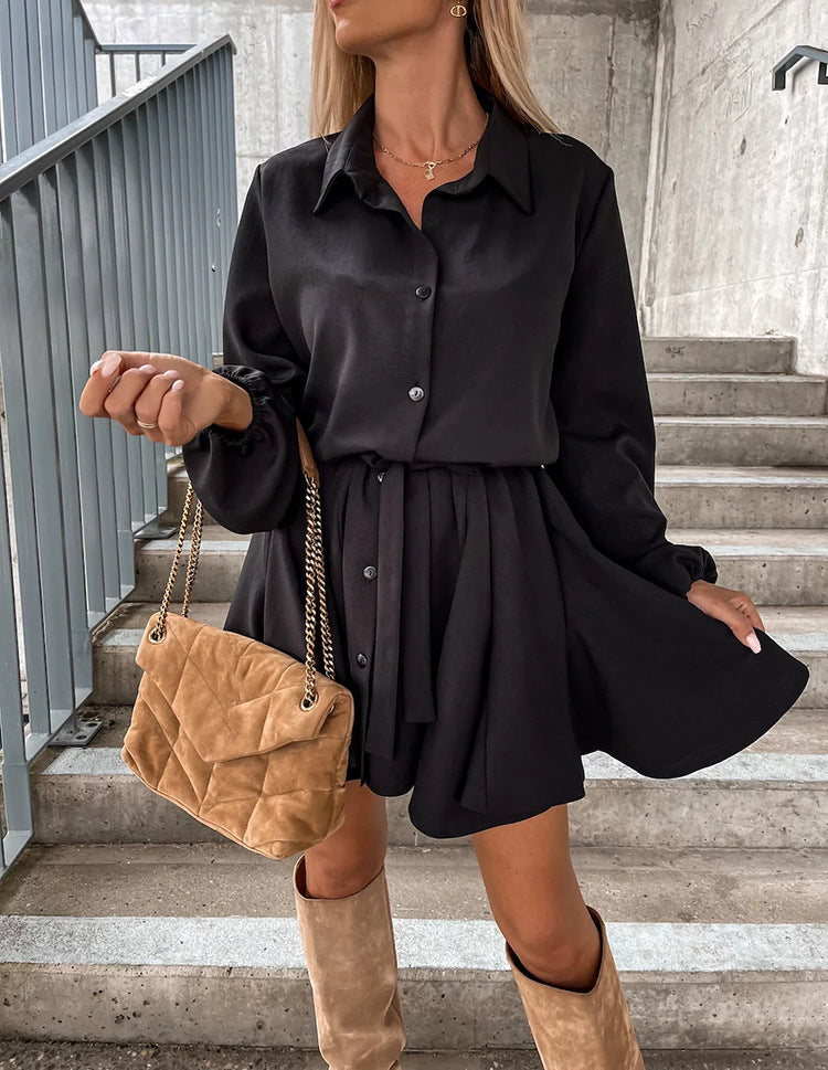 Women's Autumn Casual Long Sleeve Blouse Collar Loose Jumpsuit