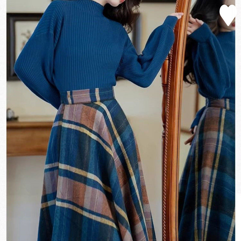 Autumn And Winter Tea Series Wear French Style Young Unique Skirt Sweater