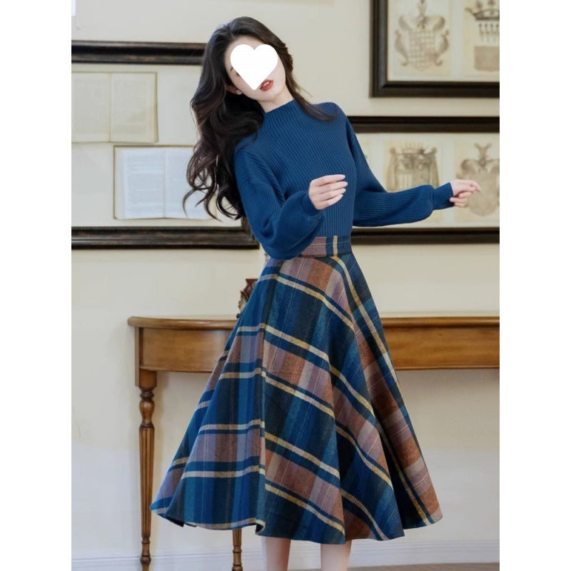 Autumn And Winter Tea Series Wear French Style Young Unique Skirt Sweater