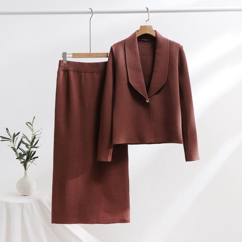Simon Lerner Knitted Two-piece Dignified Goddess Commute Suit