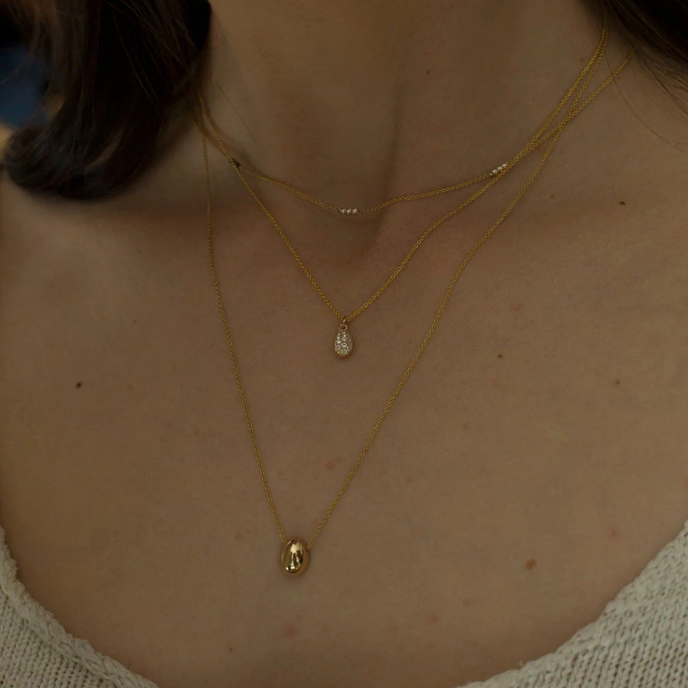 18K Gold Plated Stainless Steel Beaded Necklace
