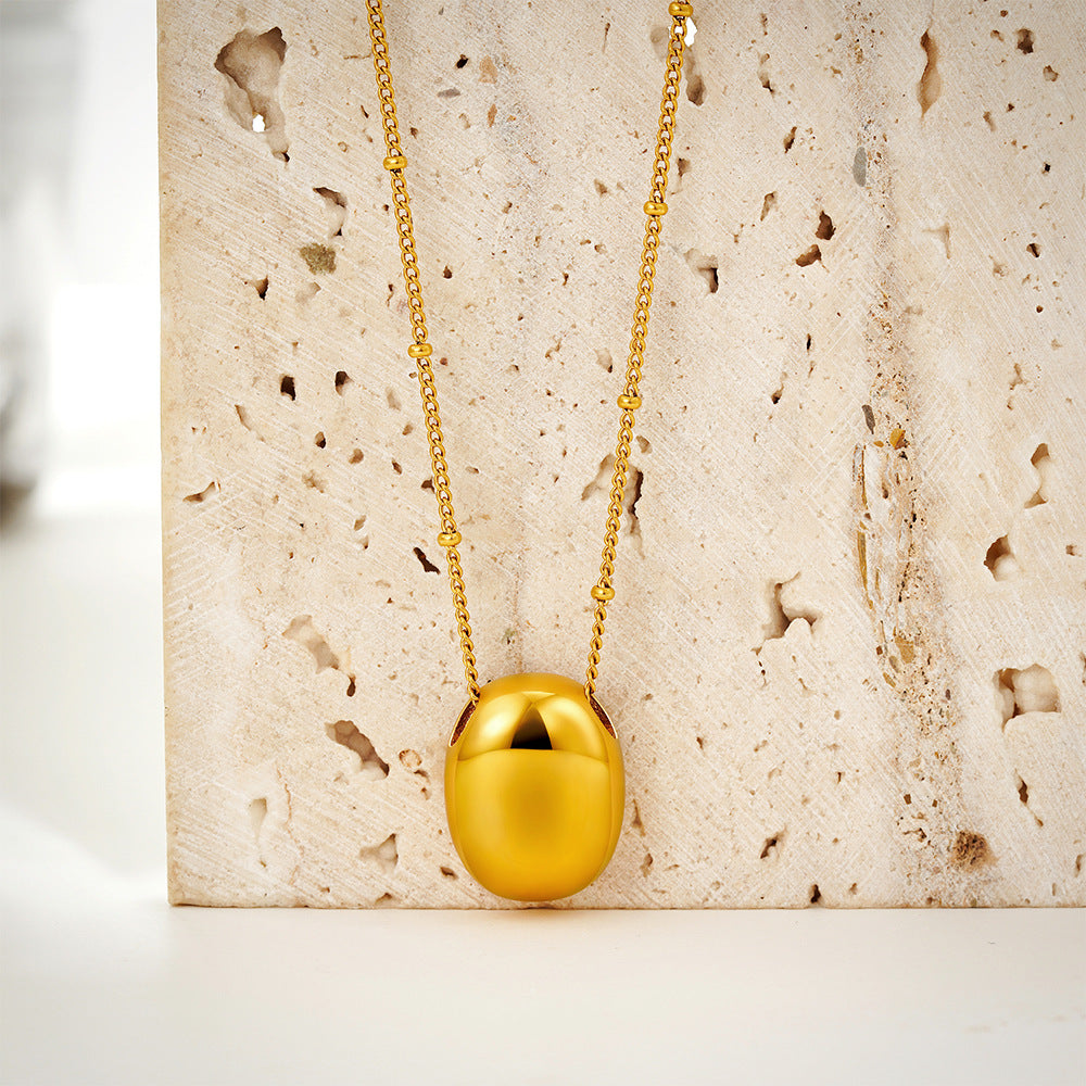 18K Gold Plated Stainless Steel Beaded Necklace
