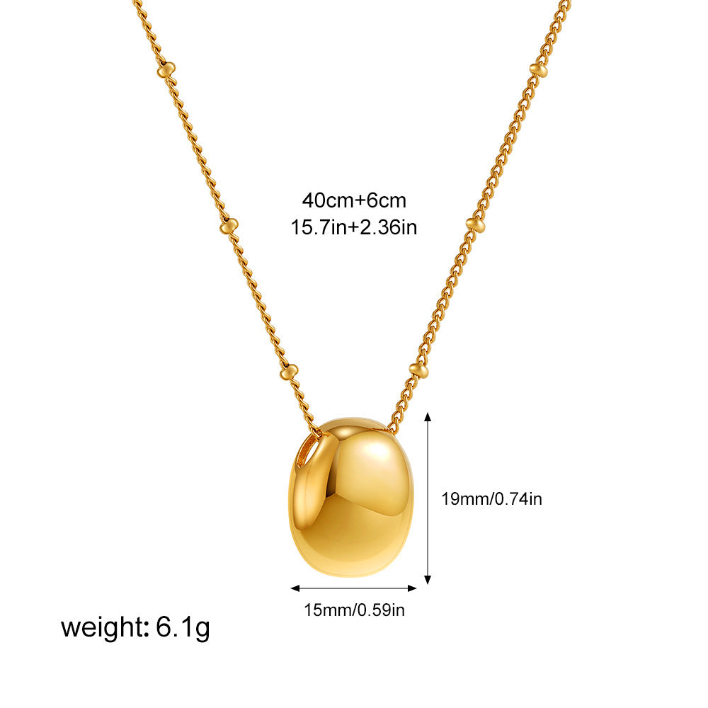 18K Gold Plated Stainless Steel Beaded Necklace