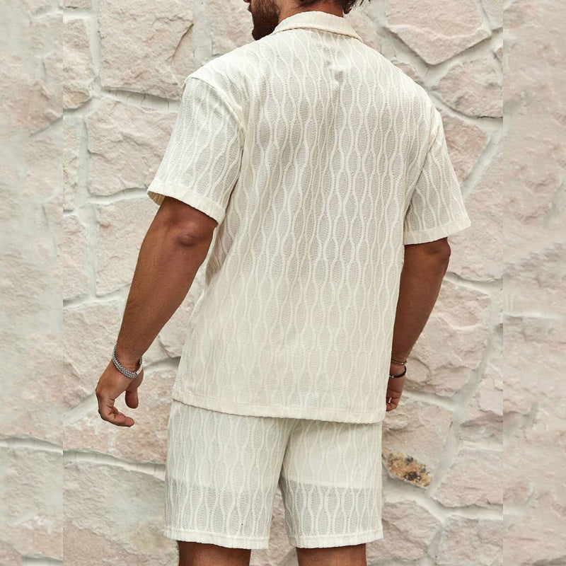 Men's Casual Summer Set – Loose Short Sleeve Shirt & Shorts