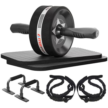 5-in-1 Home Workout Set – Abs Roller, Push-Up Bars & More