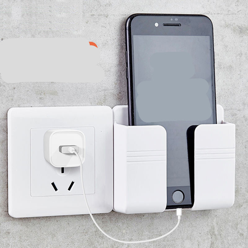 Wall-Mounted Phone Charging Holder – Punch-Free Sticky Storage Box