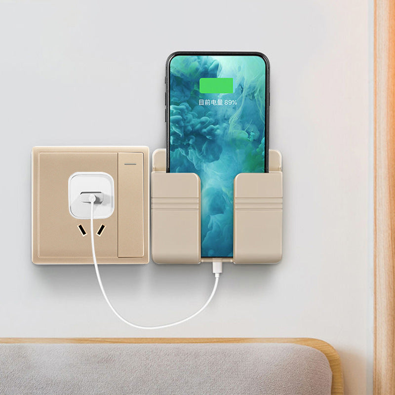 Wall-Mounted Phone Charging Holder – Punch-Free Sticky Storage Box