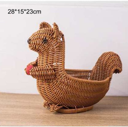 Handwoven Rattan Fruit Basket – Stylish Home & Kitchen Storage