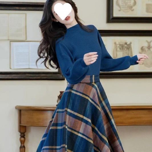 Autumn And Winter Tea Series Wear French Style Young Unique Skirt Sweater