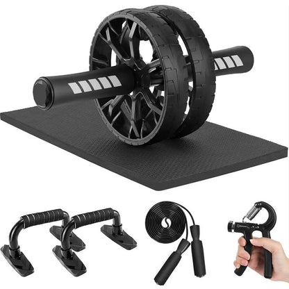 5-in-1 Home Workout Set – Abs Roller, Push-Up Bars & More