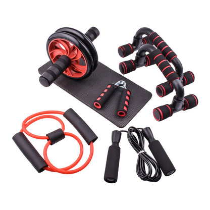 5-in-1 Home Workout Set – Abs Roller, Push-Up Bars & More