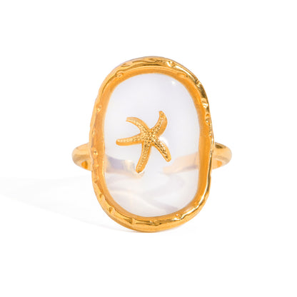 Stainless Steel Starfish Open Ring