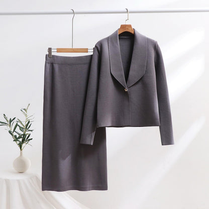 Simon Lerner Knitted Two-piece Dignified Goddess Commute Suit