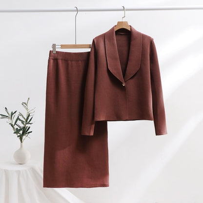 Simon Lerner Knitted Two-piece Dignified Goddess Commute Suit