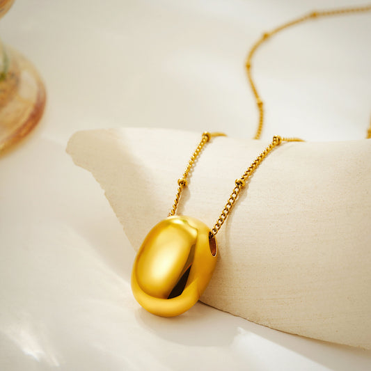 18K Gold Plated Stainless Steel Beaded Necklace