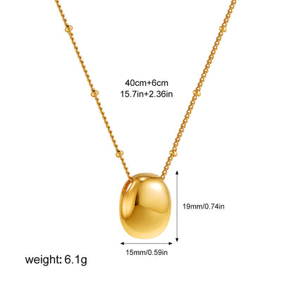 18K Gold Plated Stainless Steel Beaded Necklace