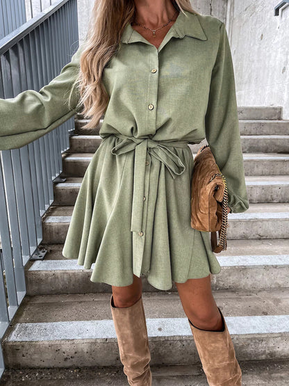 Women's Autumn Casual Long Sleeve Blouse Collar Loose Jumpsuit