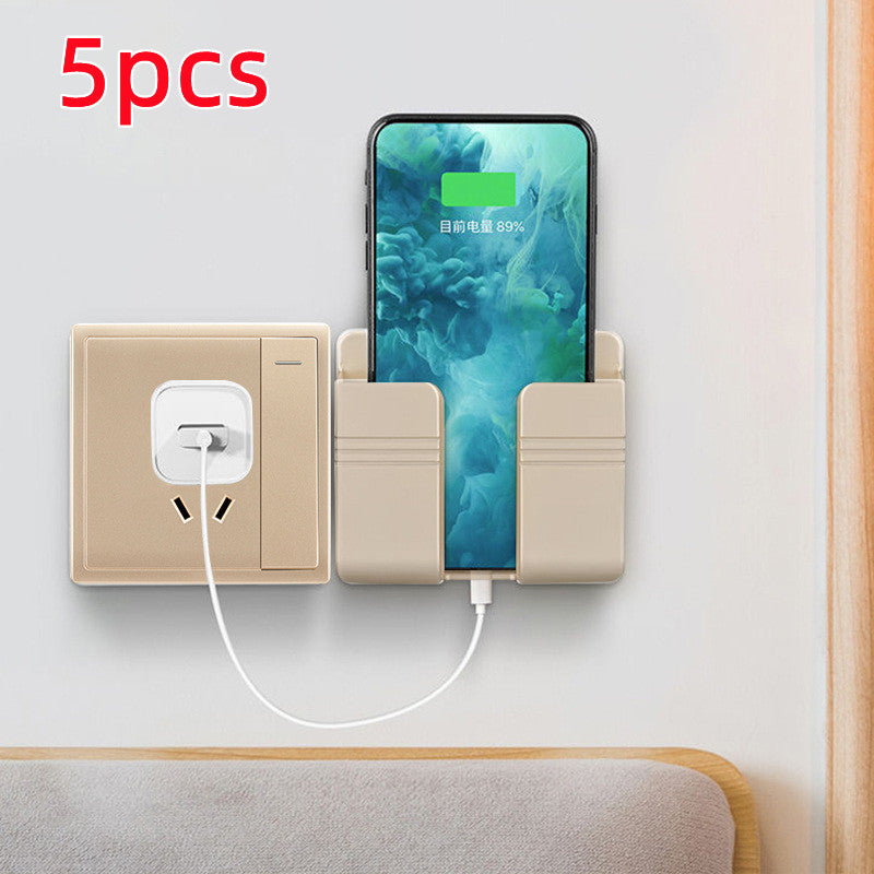 Wall-Mounted Phone Charging Holder – Punch-Free Sticky Storage Box