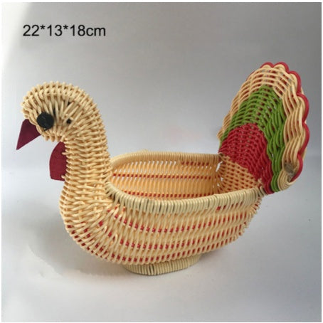 Handwoven Rattan Fruit Basket – Stylish Home & Kitchen Storage